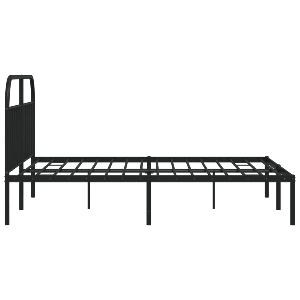 Bedframe met hoofdbord metaal zwart 180x200 cm is nu te koop bij PeponiXL, paradijselijk wonen!