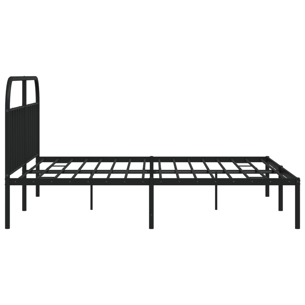 Bedframe met hoofdbord metaal zwart 200x200 cm is nu te koop bij PeponiXL, paradijselijk wonen!
