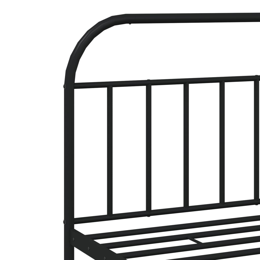 Bedframe met hoofdbord metaal zwart 200x200 cm is nu te koop bij PeponiXL, paradijselijk wonen!