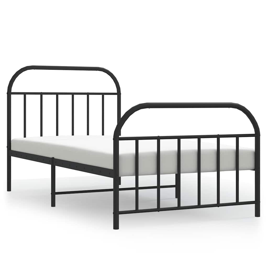 Bedframe met hoofd- en voeteneinde metaal zwart 100x190 cm is nu te koop bij PeponiXL, paradijselijk wonen!