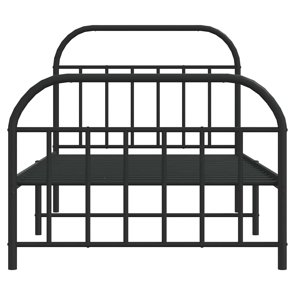 Bedframe met hoofd- en voeteneinde metaal zwart 100x190 cm is nu te koop bij PeponiXL, paradijselijk wonen!