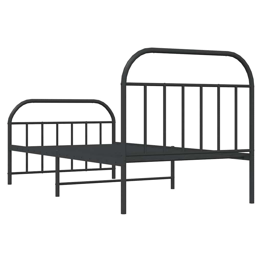 Bedframe met hoofd- en voeteneinde metaal zwart 100x190 cm is nu te koop bij PeponiXL, paradijselijk wonen!