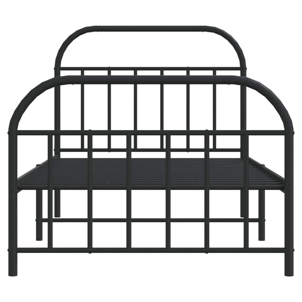 Bedframe met hoofd- en voeteneinde metaal zwart 107x203 cm is nu te koop bij PeponiXL, paradijselijk wonen!