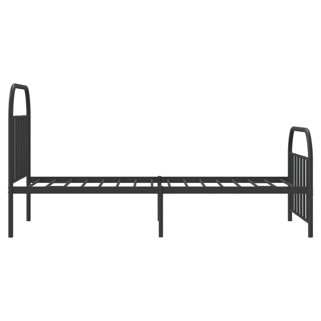 Bedframe met hoofd- en voeteneinde metaal zwart 107x203 cm is nu te koop bij PeponiXL, paradijselijk wonen!