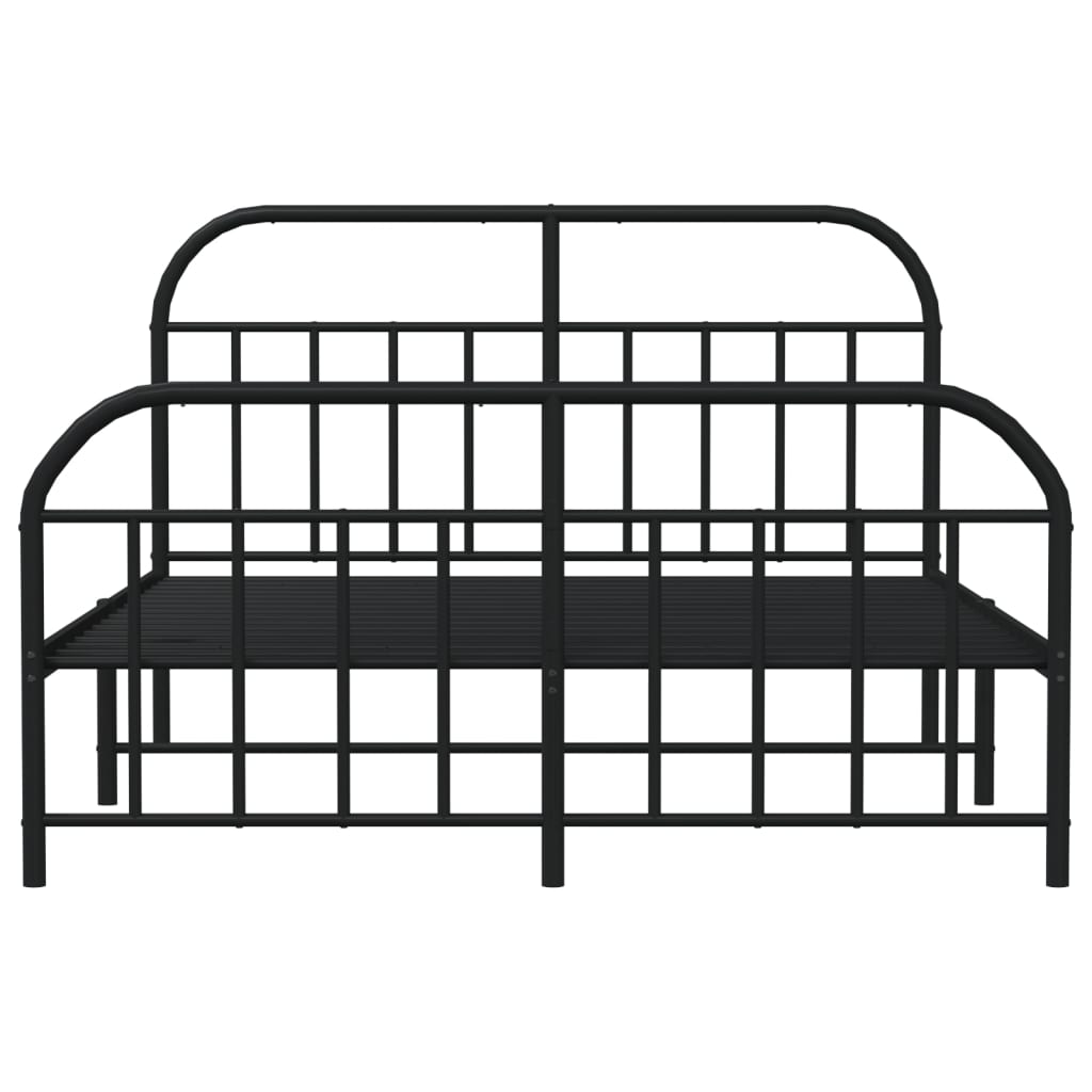 Bedframe met voetbord zonder matras metaal zwart 160x200 cm is nu te koop bij PeponiXL, paradijselijk wonen!
