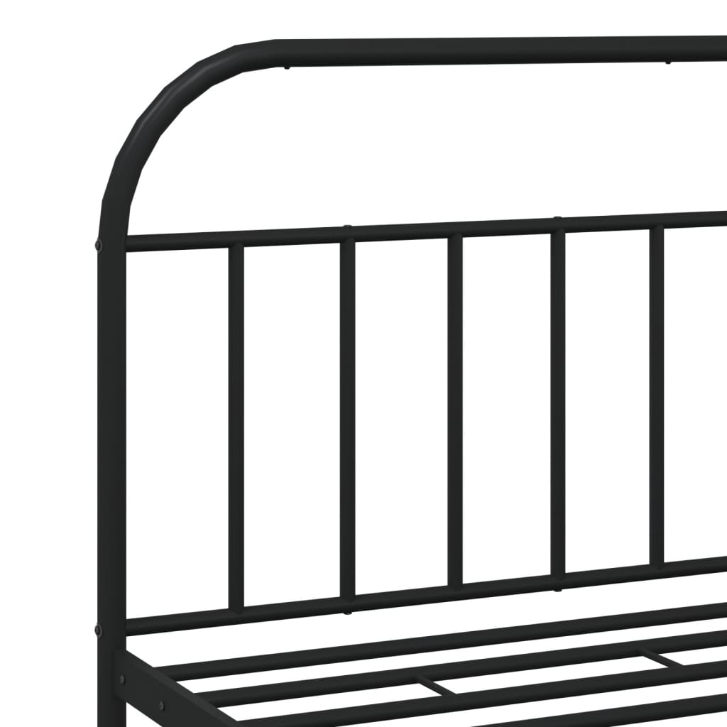 Bedframe met voetbord zonder matras metaal zwart 160x200 cm is nu te koop bij PeponiXL, paradijselijk wonen!