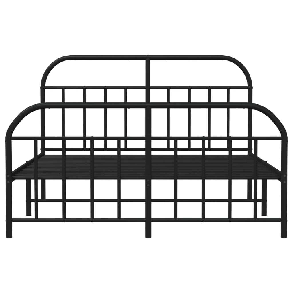 Bedframe met voetbord zonder matras metaal zwart 180x200 cm is nu te koop bij PeponiXL, paradijselijk wonen!
