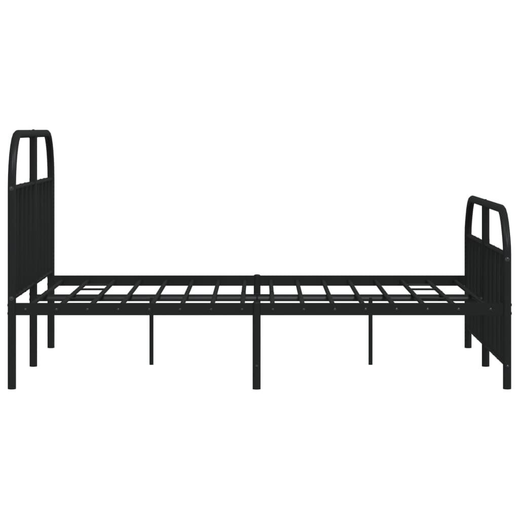 Bedframe met voetbord zonder matras metaal zwart 180x200 cm is nu te koop bij PeponiXL, paradijselijk wonen!