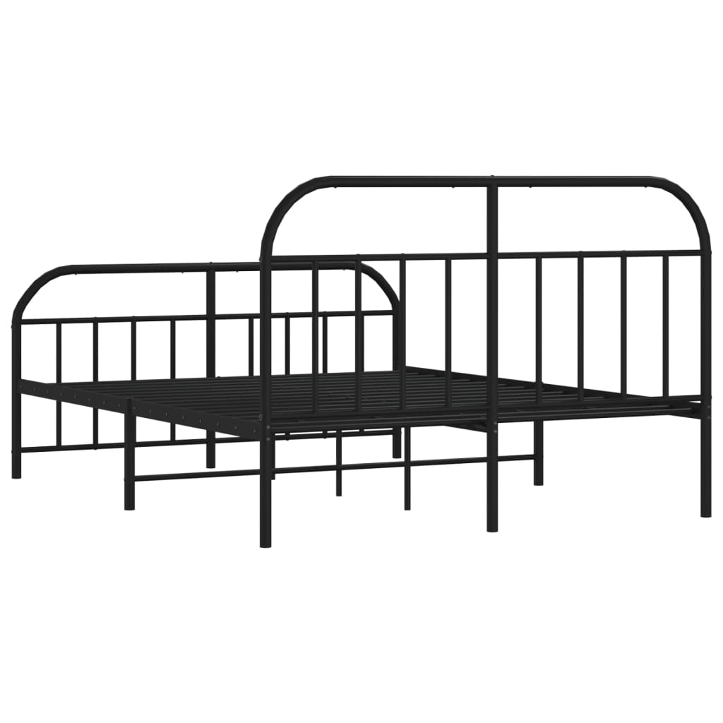 Bedframe met voetbord zonder matras metaal zwart 180x200 cm is nu te koop bij PeponiXL, paradijselijk wonen!