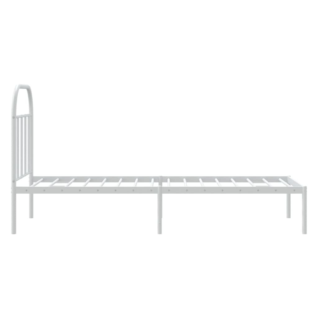 Bedframe met hoofdbord zonder matras metaal wit 75x190 cm is nu te koop bij PeponiXL, paradijselijk wonen!