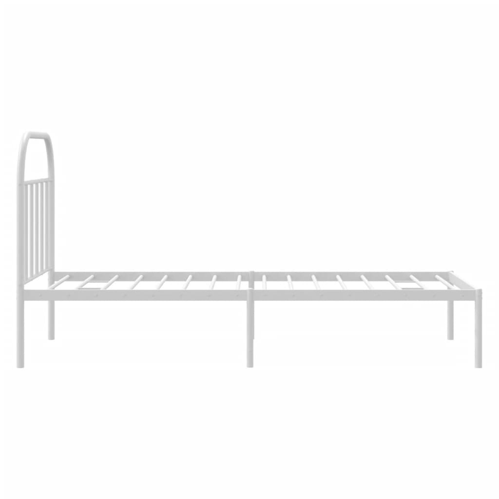 Bedframe met hoofdbord metaal wit 90x200 cm is nu te koop bij PeponiXL, paradijselijk wonen!