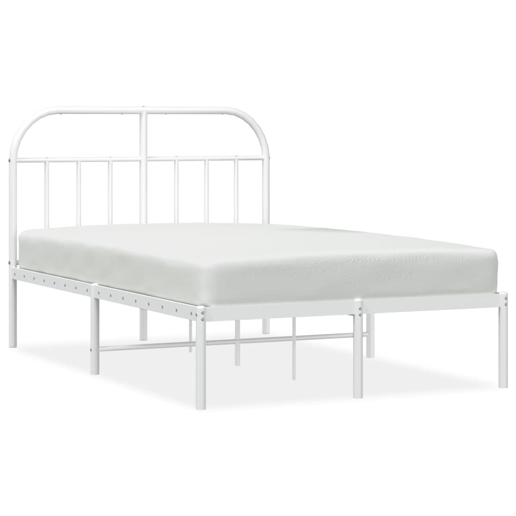 Bedframe met hoofdbord metaal wit 120x190 cm is nu te koop bij PeponiXL, paradijselijk wonen!