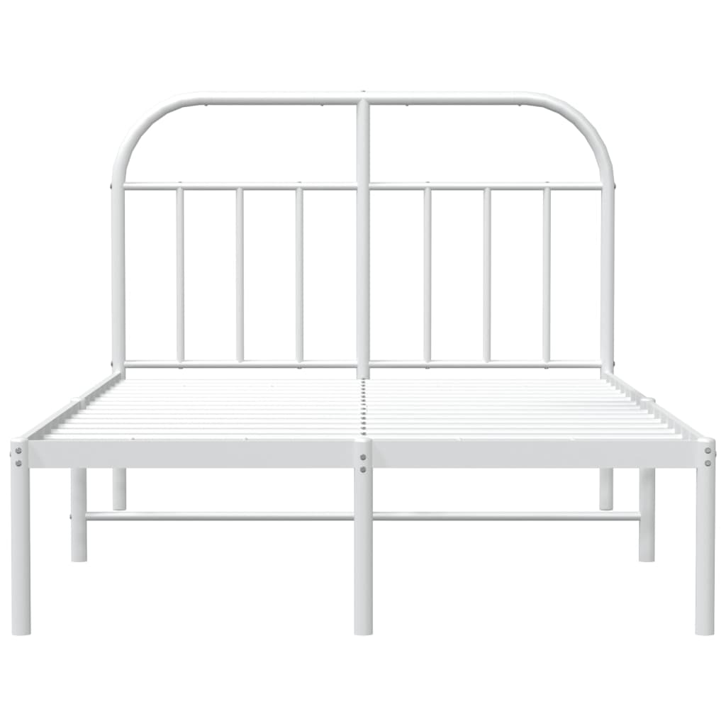 Bedframe met hoofdbord metaal wit 120x190 cm is nu te koop bij PeponiXL, paradijselijk wonen!
