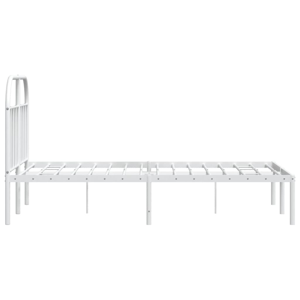 Bedframe met hoofdbord metaal wit 120x190 cm is nu te koop bij PeponiXL, paradijselijk wonen!