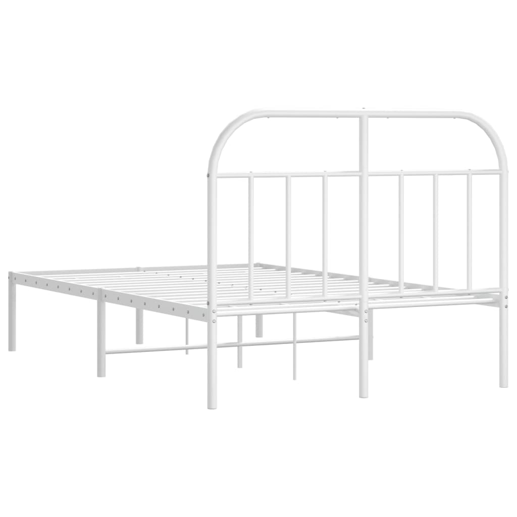 Bedframe met hoofdbord metaal wit 120x190 cm is nu te koop bij PeponiXL, paradijselijk wonen!