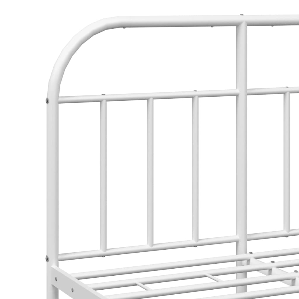 Bedframe met hoofdbord metaal wit 120x190 cm is nu te koop bij PeponiXL, paradijselijk wonen!
