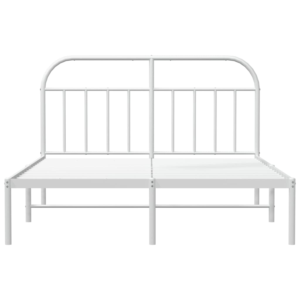 Bedframe met hoofdbord metaal wit 160x200 cm is nu te koop bij PeponiXL, paradijselijk wonen!