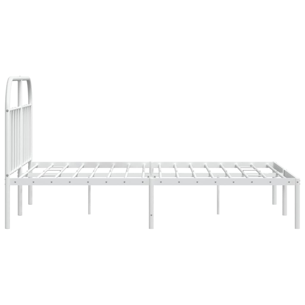 Bedframe met hoofdbord metaal wit 160x200 cm is nu te koop bij PeponiXL, paradijselijk wonen!