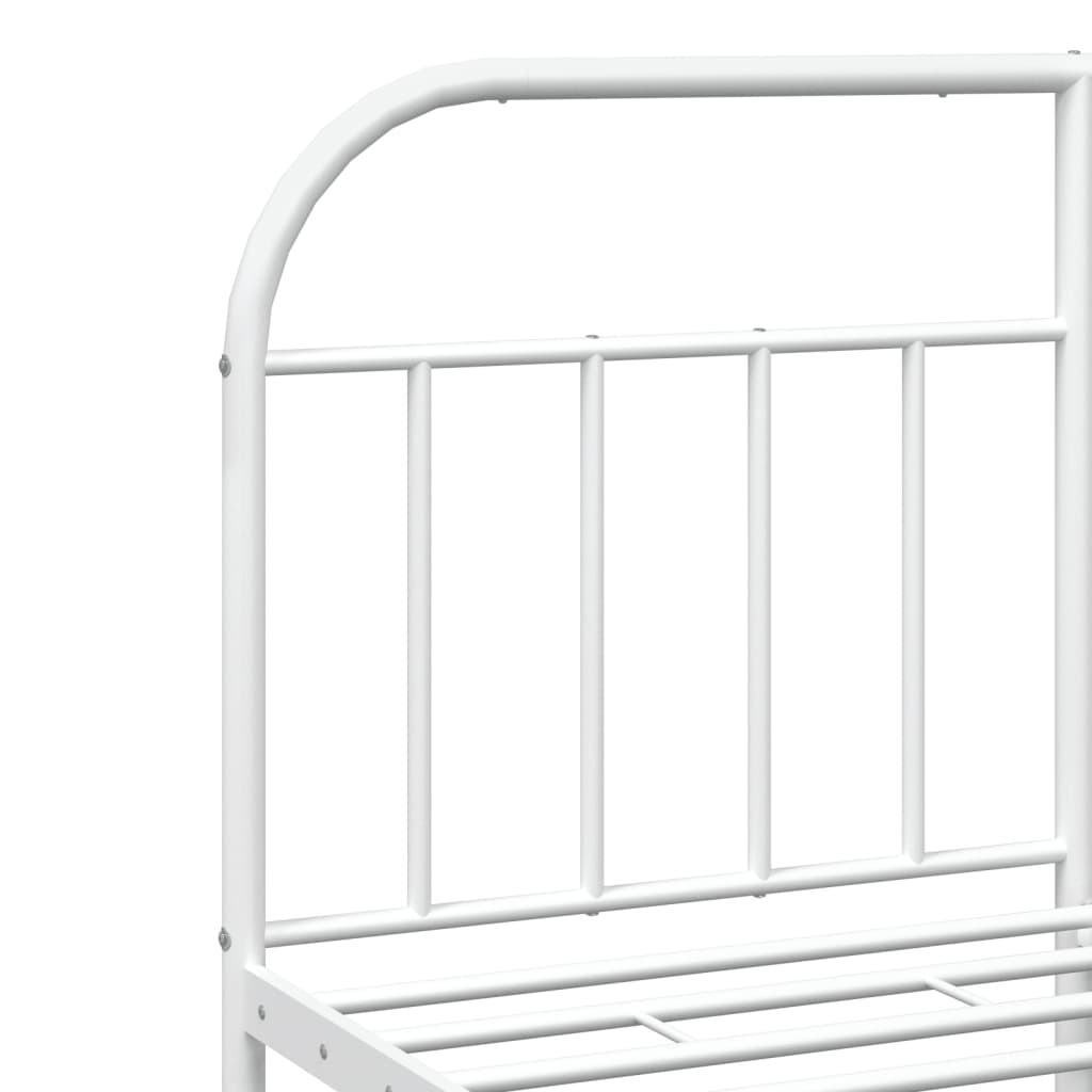 Bedframe met hoofdbord metaal wit 160x200 cm is nu te koop bij PeponiXL, paradijselijk wonen!