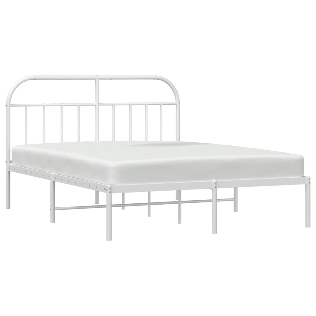 Bedframe met hoofdbord metaal wit 180x200 cm is nu te koop bij PeponiXL, paradijselijk wonen!