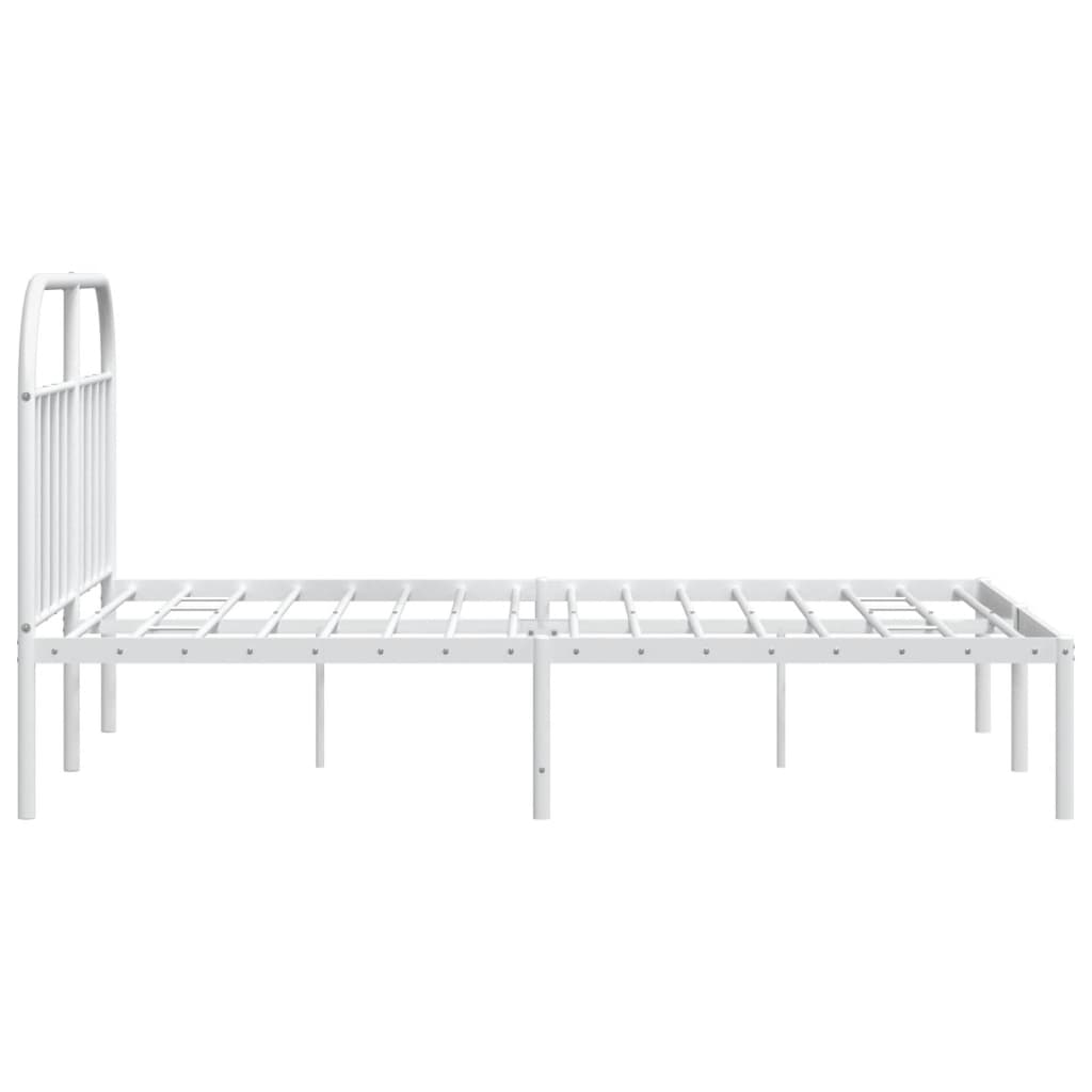 Bedframe met hoofdbord metaal wit 180x200 cm is nu te koop bij PeponiXL, paradijselijk wonen!