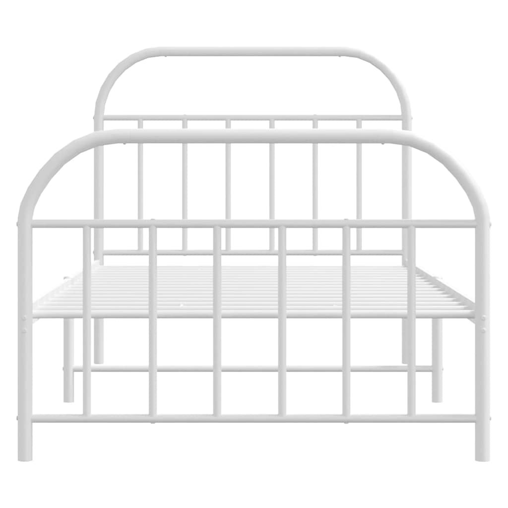Bedframe met hoofd- en voeteneinde metaal wit 100x190 cm is nu te koop bij PeponiXL, paradijselijk wonen!