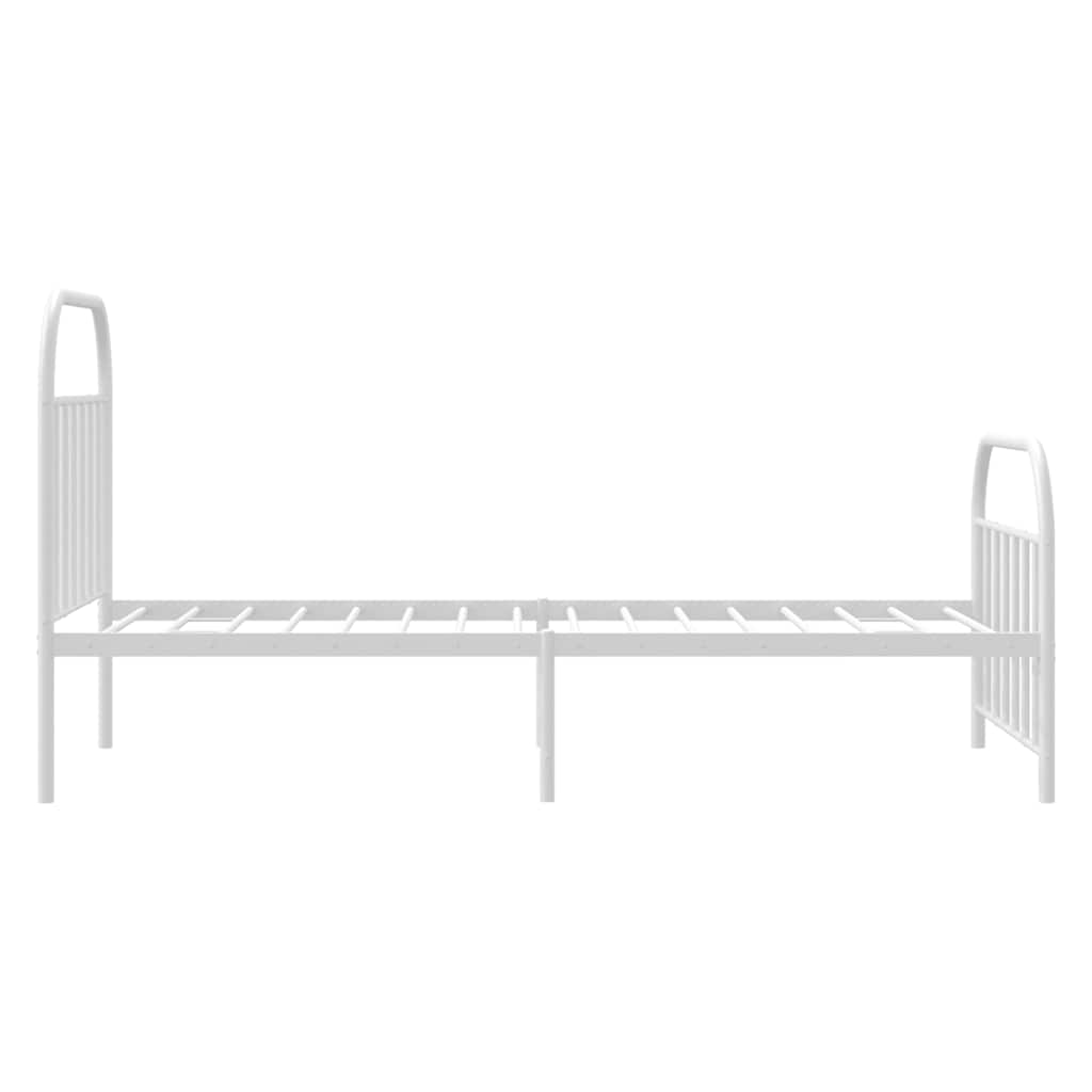 Bedframe met hoofd- en voeteneinde metaal wit 100x190 cm is nu te koop bij PeponiXL, paradijselijk wonen!
