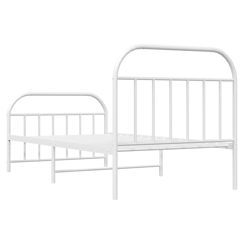 Bedframe met hoofd- en voeteneinde metaal wit 100x190 cm is nu te koop bij PeponiXL, paradijselijk wonen!