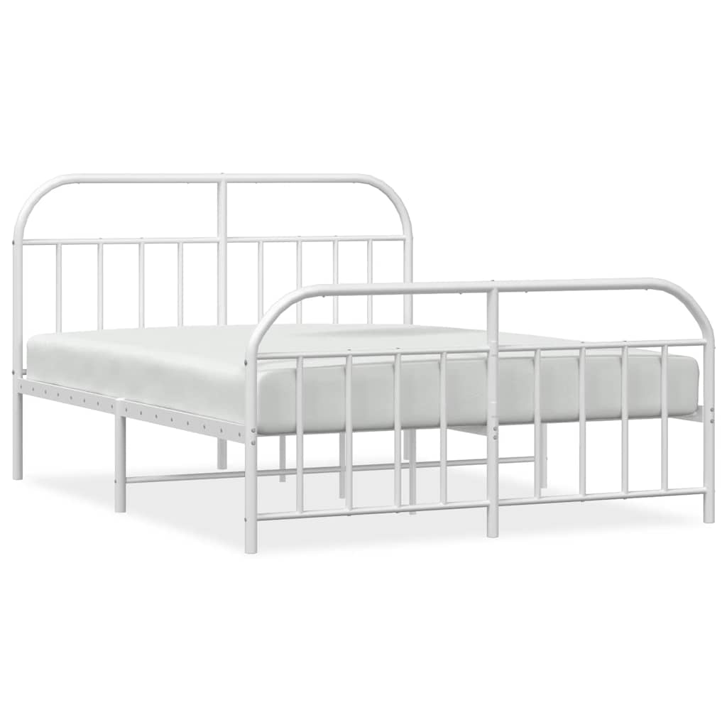 Bedframe met hoofd- en voeteneinde metaal wit 150x200 cm is nu te koop bij PeponiXL, paradijselijk wonen!
