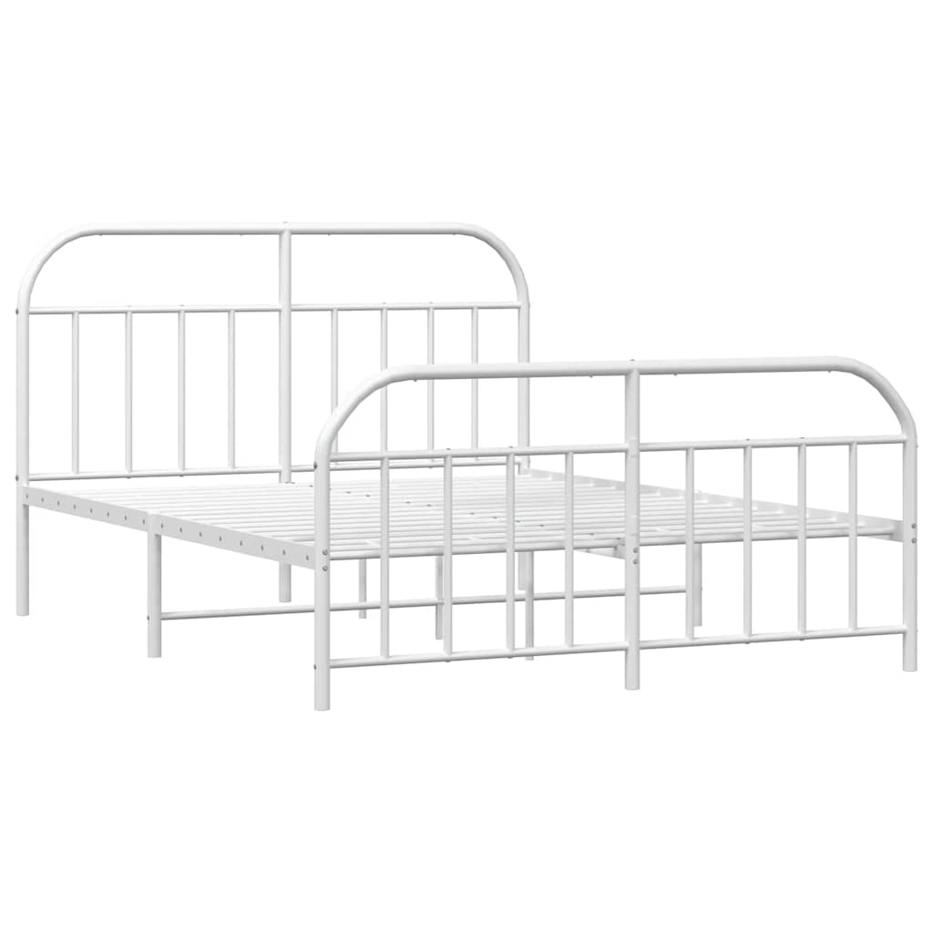 Bedframe met hoofd- en voeteneinde metaal wit 150x200 cm is nu te koop bij PeponiXL, paradijselijk wonen!