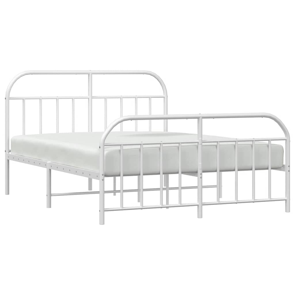Bedframe met hoofd- en voeteneinde metaal wit 150x200 cm is nu te koop bij PeponiXL, paradijselijk wonen!