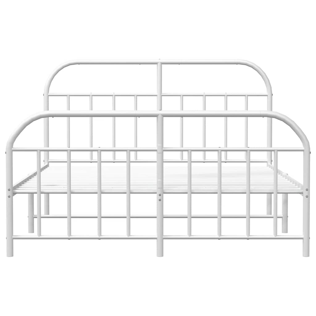 Bedframe met hoofd- en voeteneinde metaal wit 150x200 cm is nu te koop bij PeponiXL, paradijselijk wonen!