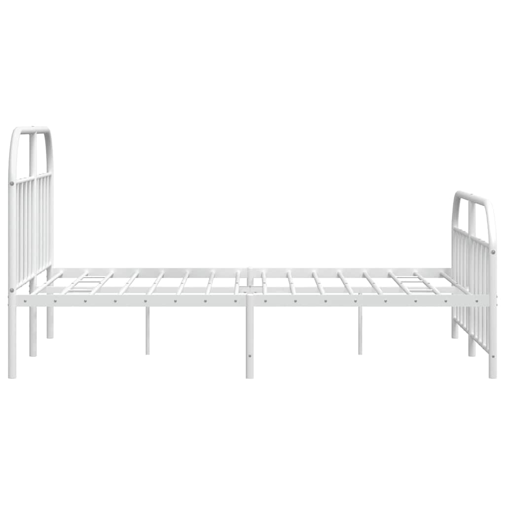 Bedframe met hoofd- en voeteneinde metaal wit 150x200 cm is nu te koop bij PeponiXL, paradijselijk wonen!