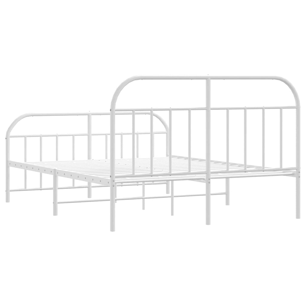 Bedframe met hoofd- en voeteneinde metaal wit 150x200 cm is nu te koop bij PeponiXL, paradijselijk wonen!