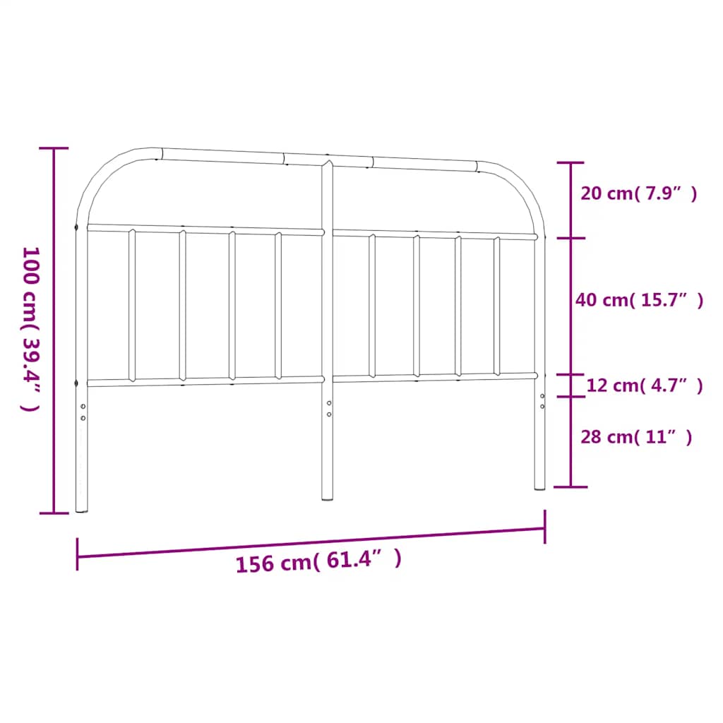 Vervangend hoofdbord metaal wit 150 cm is nu te koop bij PeponiXL, paradijselijk wonen!