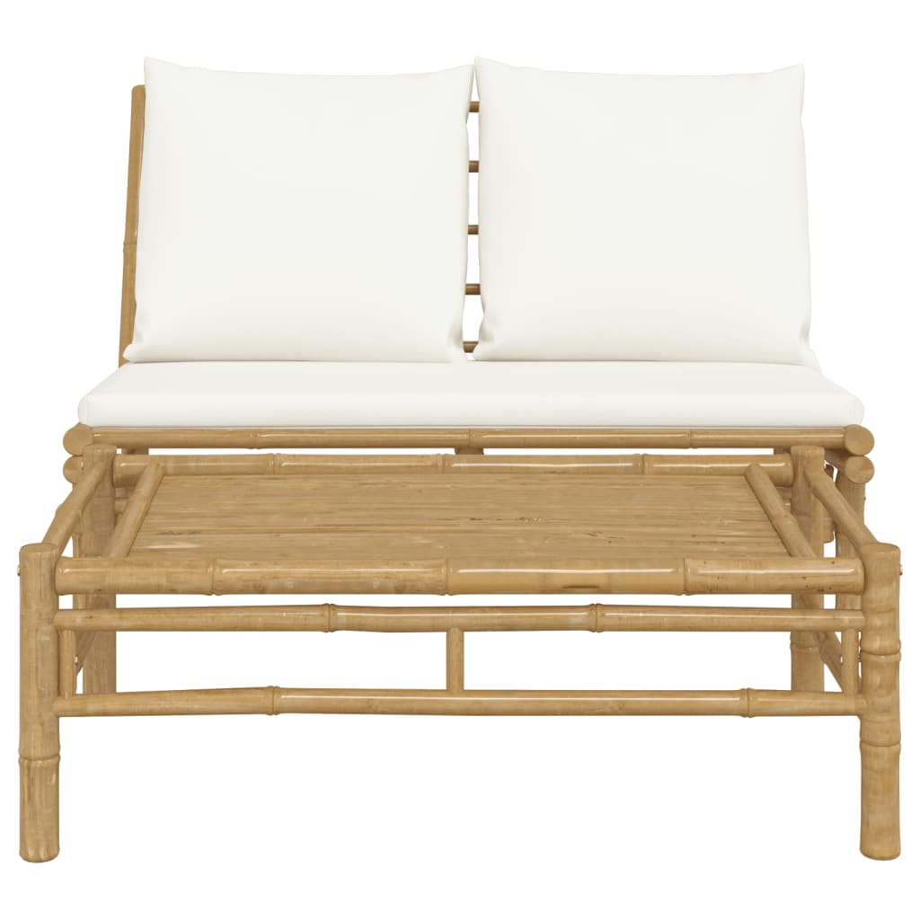 2-delige Loungeset met kussens bamboe crèmewit is nu te koop bij PeponiXL, paradijselijk wonen!