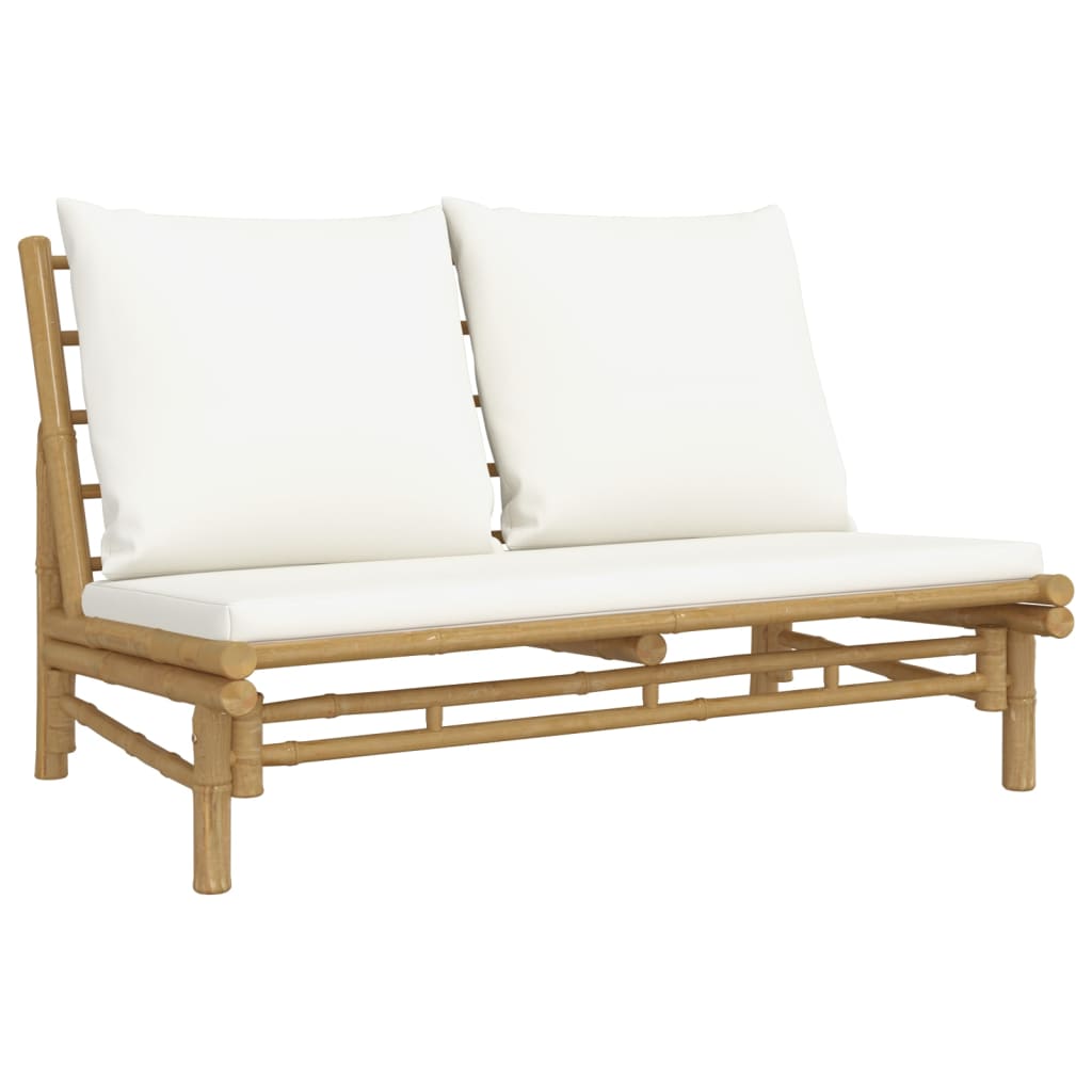 2-delige Loungeset met kussens bamboe crèmewit is nu te koop bij PeponiXL, paradijselijk wonen!