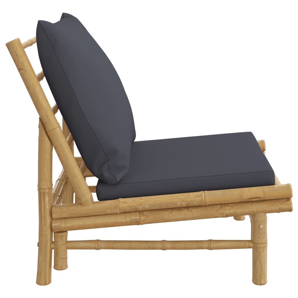Tuinstoelen 2 st met donkergrijze kussens bamboe is nu te koop bij PeponiXL, paradijselijk wonen!