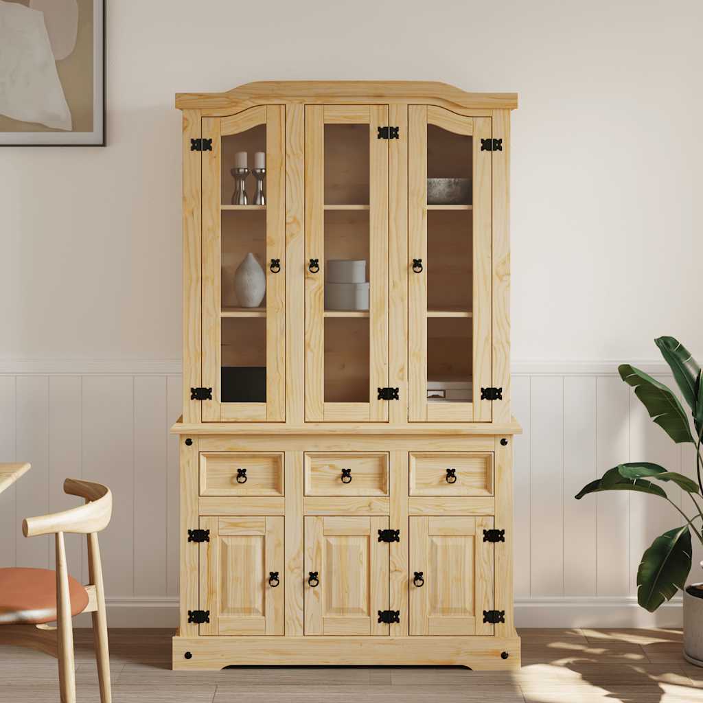 Hoge kast Corona 112x43x196 cm Mexicaans grenenhout bruin is nu te koop bij PeponiXL, paradijselijk wonen!