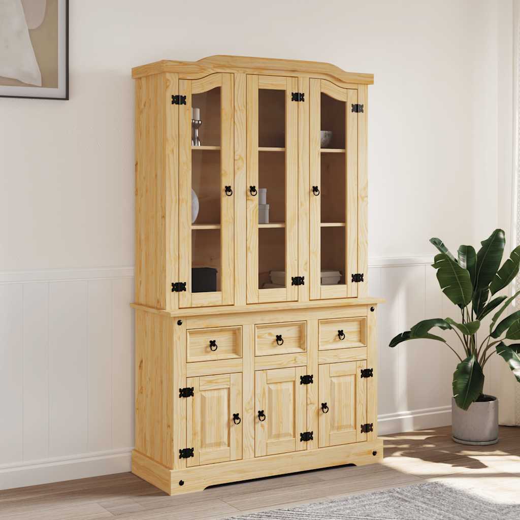 Hoge kast Corona 112x43x196 cm Mexicaans grenenhout bruin is nu te koop bij PeponiXL, paradijselijk wonen!