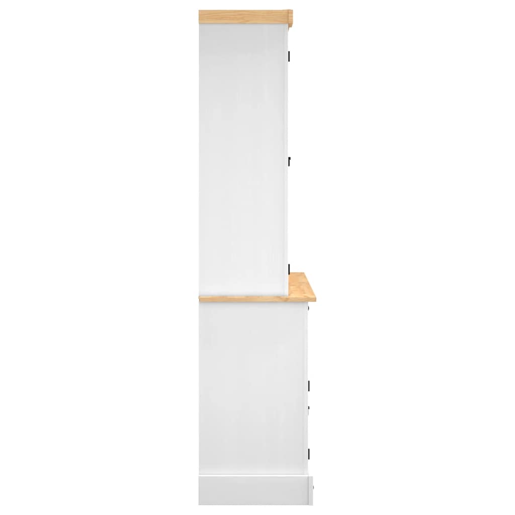 Hoge kast Corona 112x43x196 cm massief Mexicaans grenenhout wit is nu te koop bij PeponiXL, paradijselijk wonen!