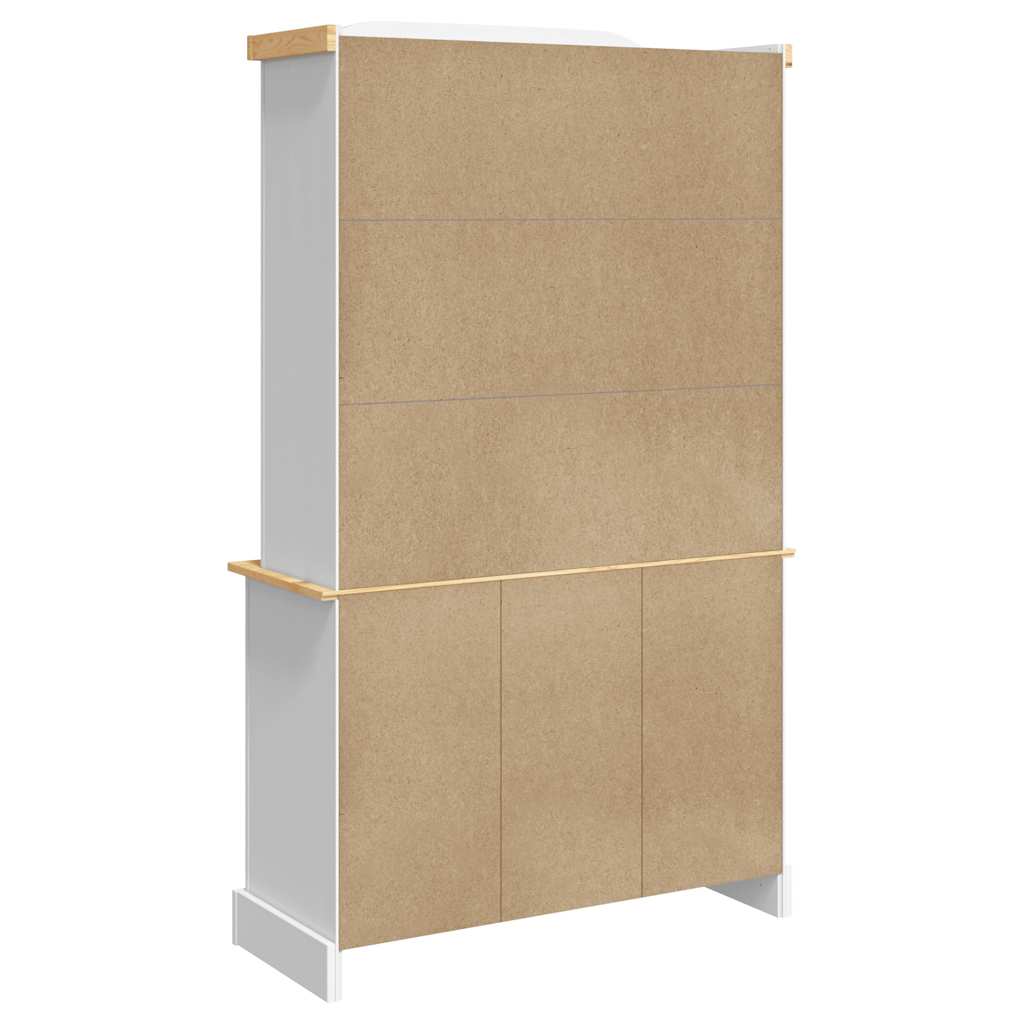 Hoge kast Corona 112x43x196 cm massief Mexicaans grenenhout wit is nu te koop bij PeponiXL, paradijselijk wonen!