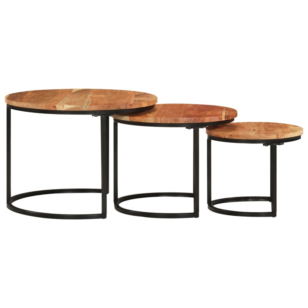Tafeltjesset 3 st massief acaciahout is nu te koop bij PeponiXL, paradijselijk wonen!