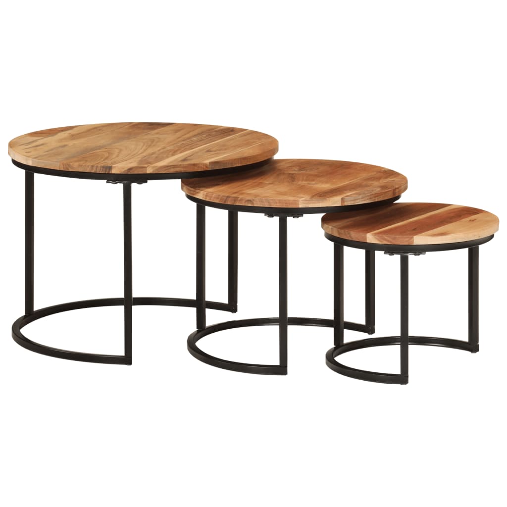 Tafeltjesset 3 st massief acaciahout is nu te koop bij PeponiXL, paradijselijk wonen!