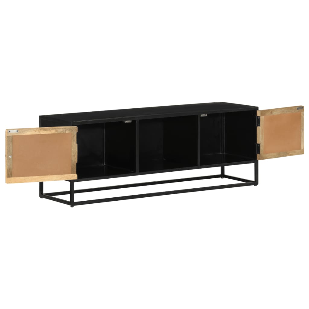 Tv-meubel 110x30x40 cm massief ruw mangohout en ijzer is nu te koop bij PeponiXL, paradijselijk wonen!