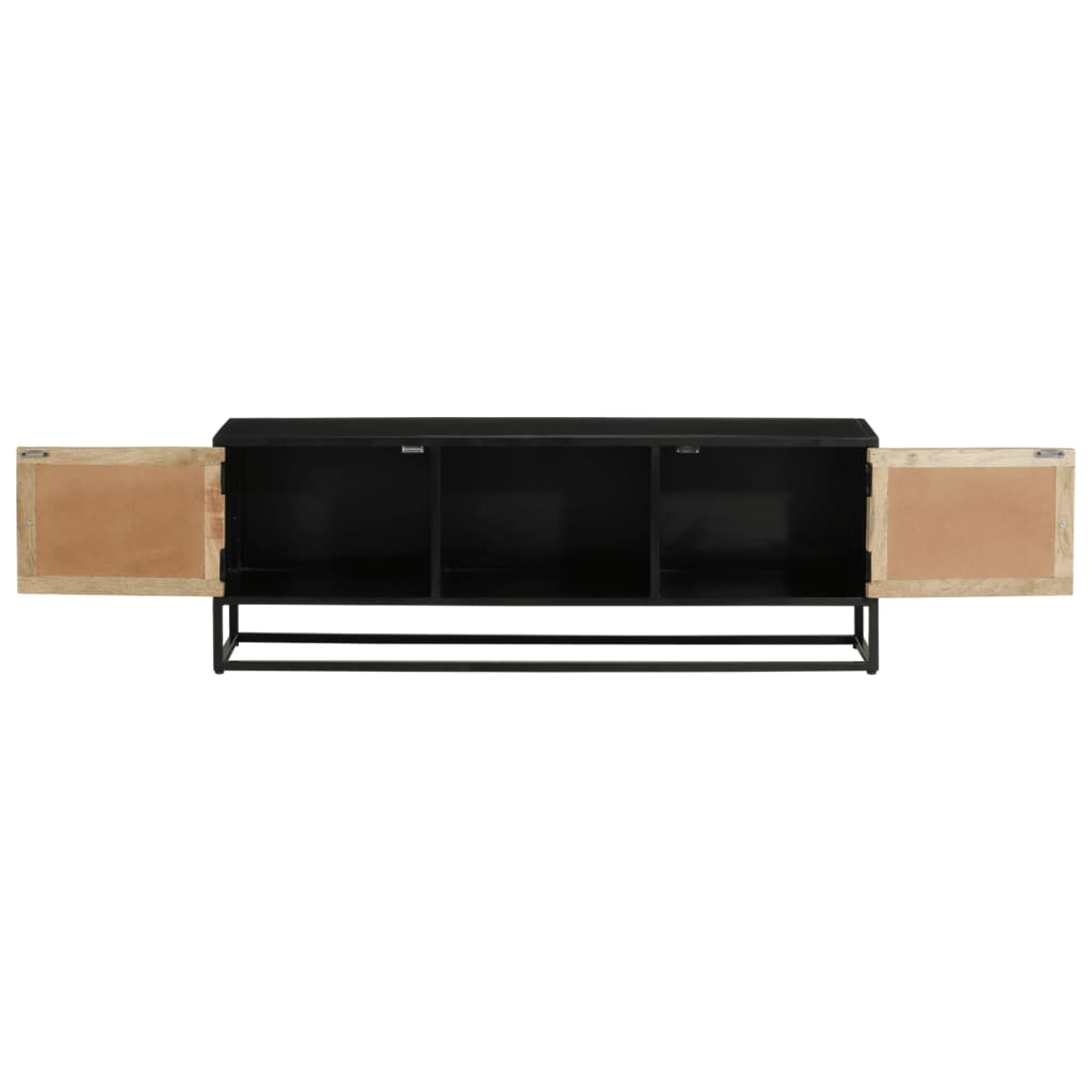 Tv-meubel 110x30x40 cm massief ruw mangohout en ijzer is nu te koop bij PeponiXL, paradijselijk wonen!