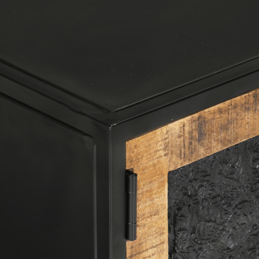 Tv-meubel 110x30x40 cm massief ruw mangohout en ijzer is nu te koop bij PeponiXL, paradijselijk wonen!