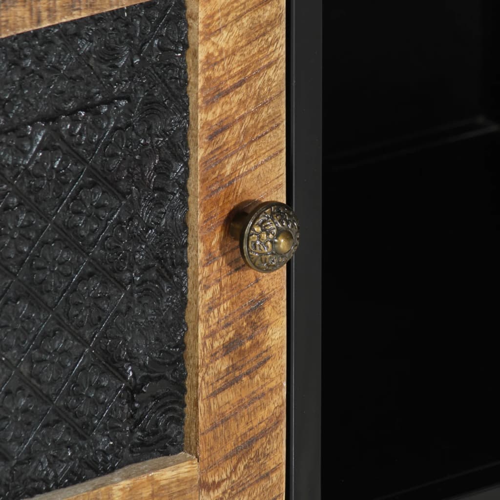 Tv-meubel 110x30x40 cm massief ruw mangohout en ijzer is nu te koop bij PeponiXL, paradijselijk wonen!