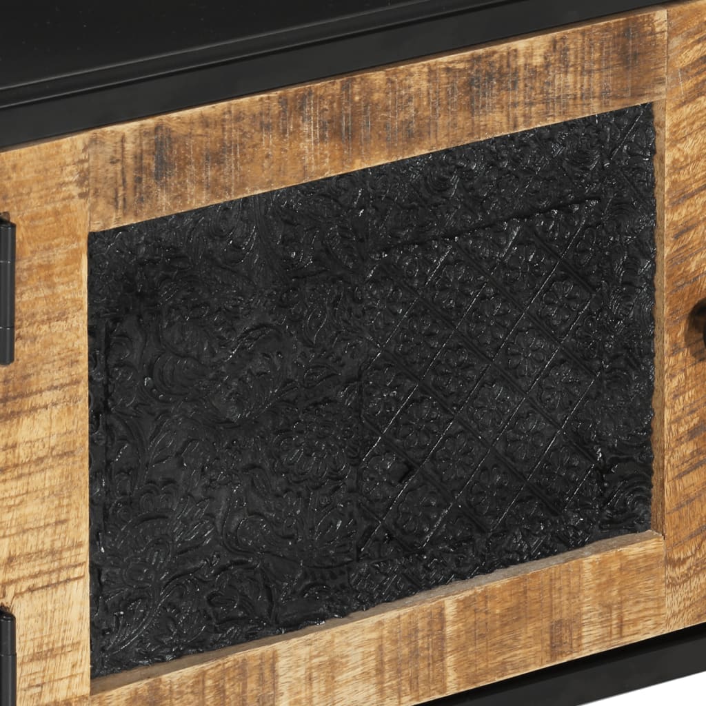 Tv-meubel 110x30x40 cm massief ruw mangohout en ijzer is nu te koop bij PeponiXL, paradijselijk wonen!