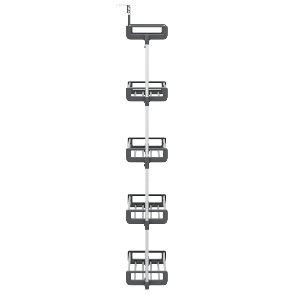 Deurorganizer met 5 schappen 52x20x135 cm aluminium